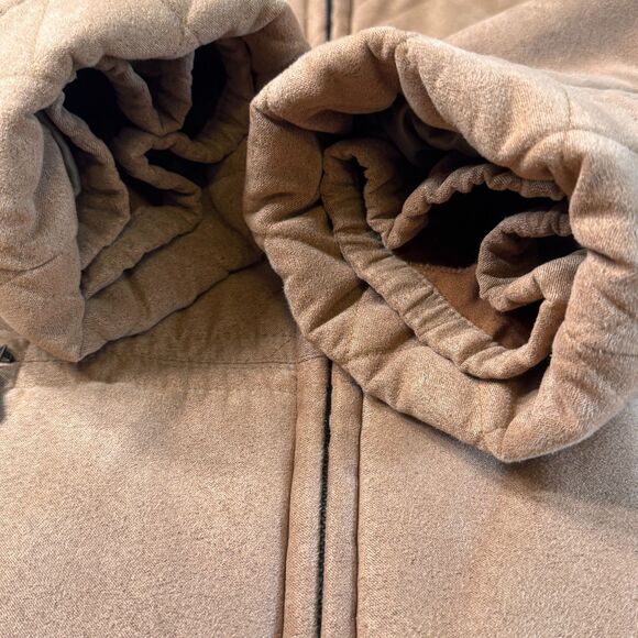 VTG Forecaster of Boston Quilted Barn Jacket Coat Men's Large Brown Faux Suede - Picture 8 of 15